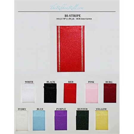 Reliant Ribbon 10.87 in. 50 Yards Bi-Stripe Ribbon, White & Silver 5502-981-16K